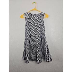 M&S Kids Mark & Spencer Black White Polka Dot Sleeveless A-line Dress 10/11